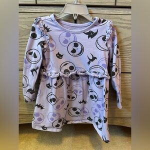 Disney Girls' Lavender Halloween Ruffle Dress - Jack Skellington